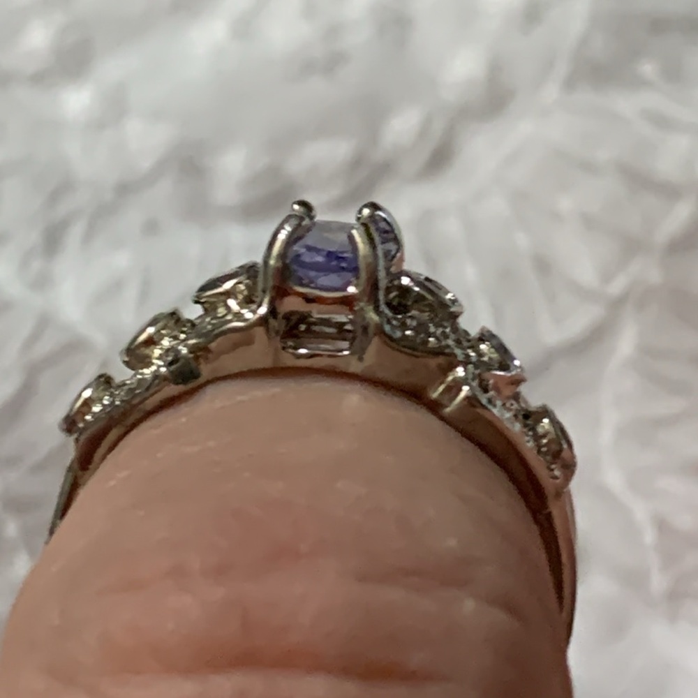 Genuine Natural Tanzanite Oval Cut Solitaire Sterling Silver 925 Ring Size 7 - Picture 6 of 12